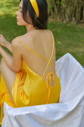 Olivia Open Back Silk Slip Dress